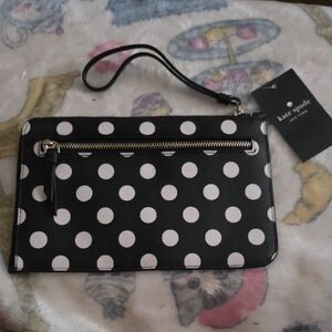 Kate Spade Black and White Polka Dot Clutch